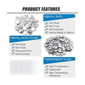 600 piezas de suministros para hacer botones en blanco_4