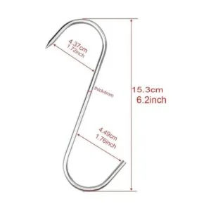 Alele 20 ganchos para carne ganchos de carnicero de acero_4