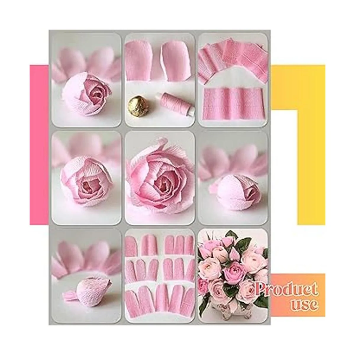 Gersoniel 57 piezas de papel crepé para bricolaje 6_4