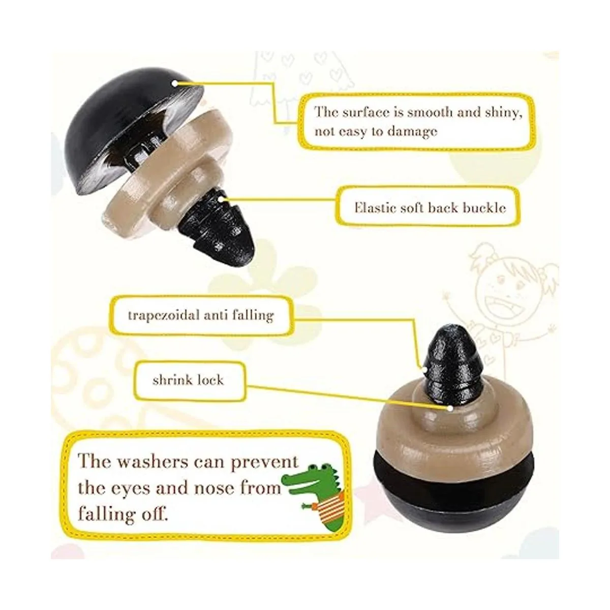 UPINS 500 piezas de ojos de seguridad grandes de 16 a_3