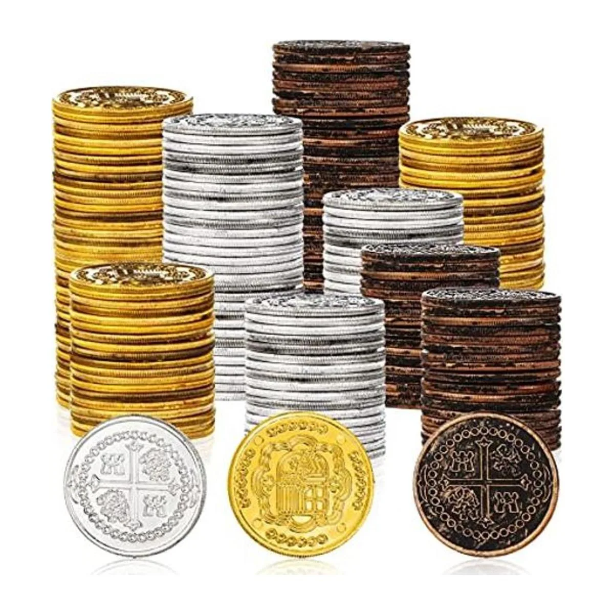 300 monedas de oro de plástico monedas de pirata monedas_1