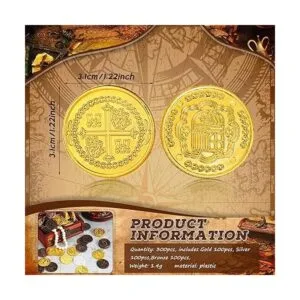 300 monedas de oro de plástico monedas de pirata monedas_3
