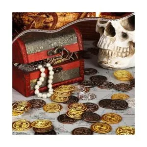 300 monedas de oro de plástico monedas de pirata monedas_2