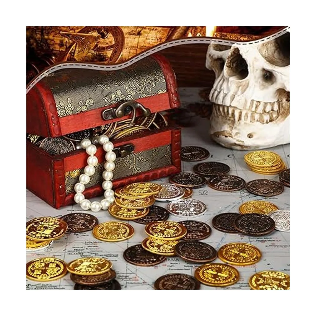 300 monedas de oro de plástico monedas de pirata monedas_2