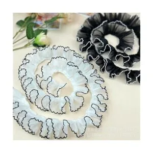 Kuasting Tela de encaje plisada con volantes de 6 yardas_6