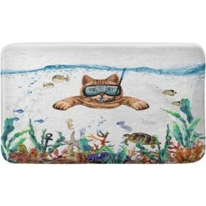 Divertida alfombra de baño para gatos alfombras de baño_1