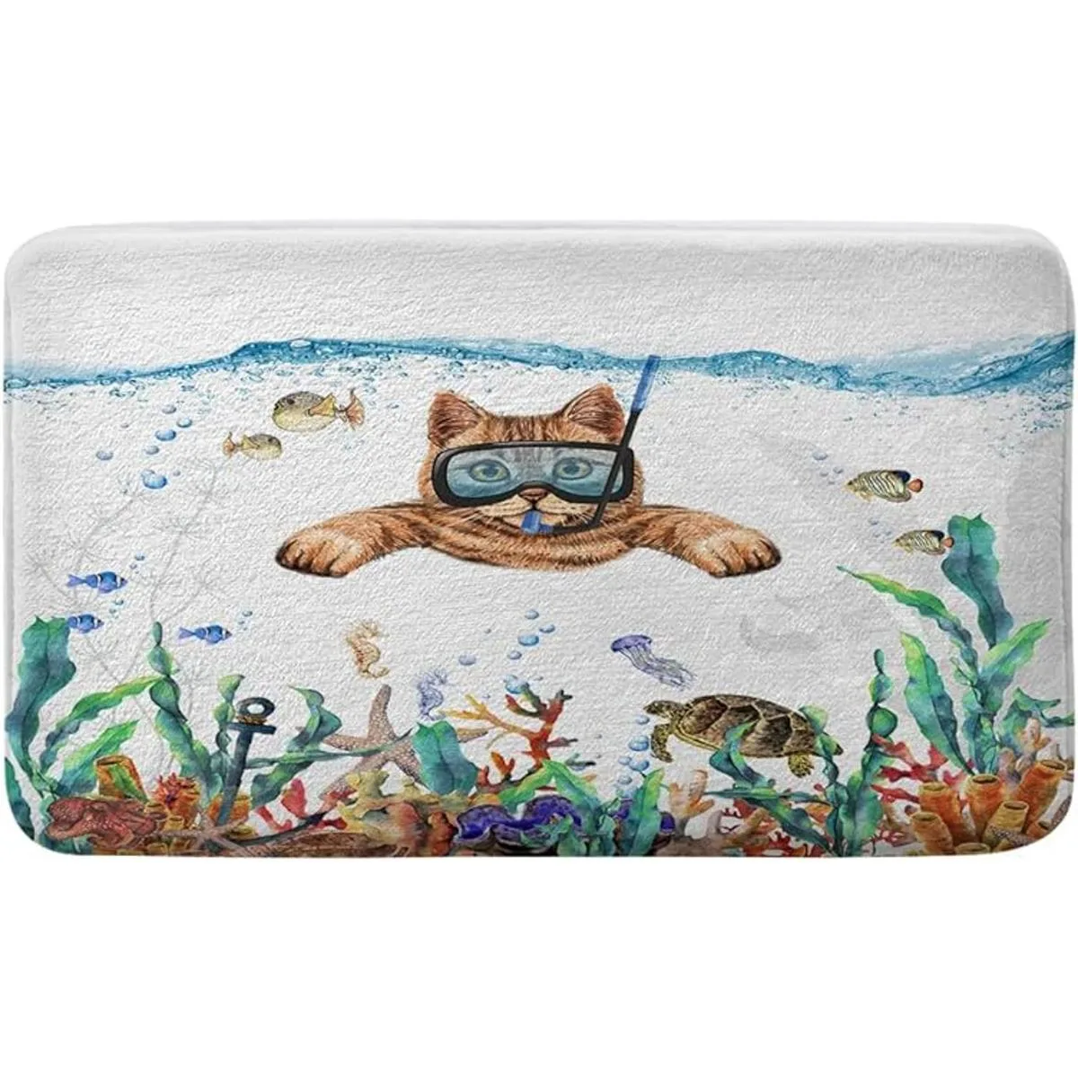Divertida alfombra de baño para gatos alfombras de baño_1