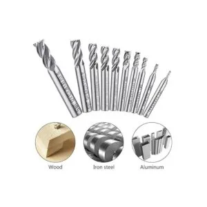 AFUNTA Juego de 10 brocas de 4 flautas para molino de_7