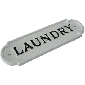 Signo de lavandería de hierro fundido placas de puerta_1