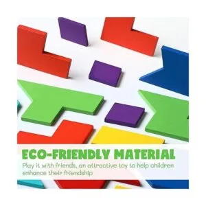 Paquete de 3 bloques de rompecabezas de madera hexagonal_3