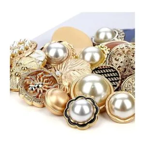 Craftisum Botones de costura de metal con relieve hueco_3