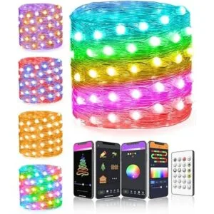 Probro Cadena de luces de Navidad de 33 pies control de_1