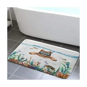 Divertida alfombra de baño para gatos alfombras de baño_2