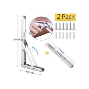 Pynsseu Soportes plegables para estante de 16 pulgadas_6