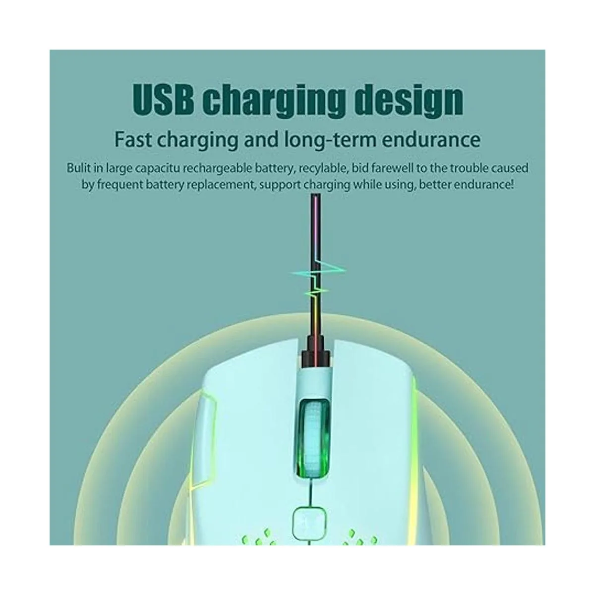 VEGCOO C30 Silent Click Mouse inalámbrico recargable para_5