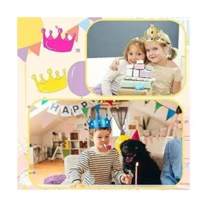 Benvo 12 tiaras de espuma y coronas con calcomanías de_7