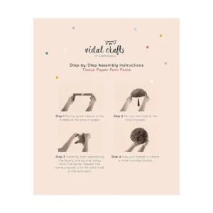 Vidal Crafts Kit de 20 pompones de papel de seda flores_6