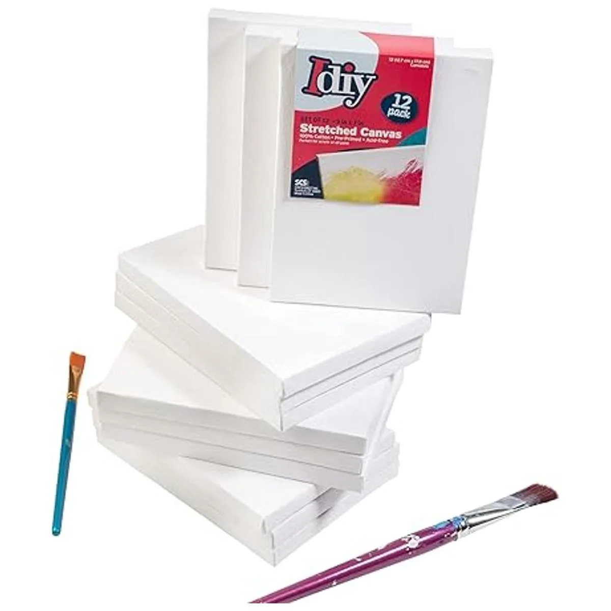 iDIY Tabla de lienzo de 4.7 x 6.7 in color blanco_2