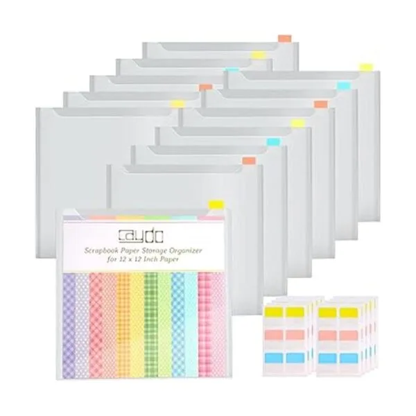 Caydo 12 piezas de almacenamiento de papel para álbumes de_1