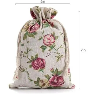 Bolsa con cordón de arpillera rosa bolsas de regalo_4