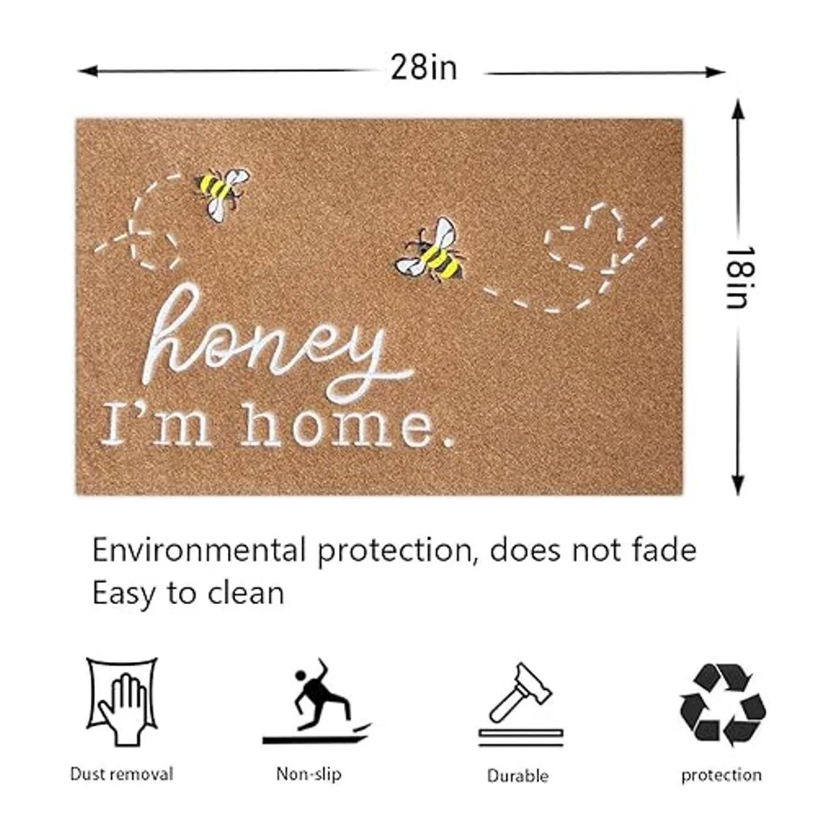 Bee Welcome Mats Tapete de bienvenida para interiores y_2