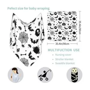 Manta de Navidad para Halloween con diseño de calavera de_4