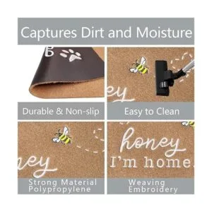 Bee Welcome Mats Tapete de bienvenida para interiores y_3