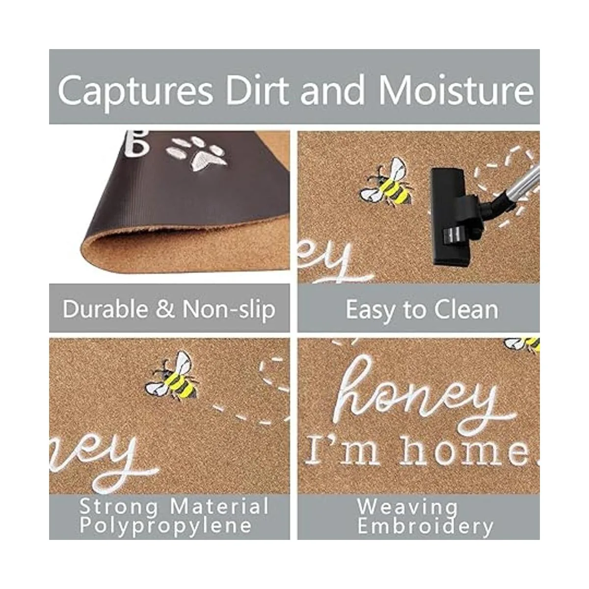 Bee Welcome Mats Tapete de bienvenida para interiores y_3