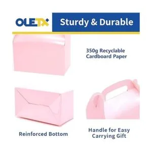 Oletx Paquete de 30 cajas de regalo de fiesta color rosa_7