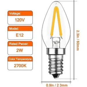 EBD Lighting 2 W E12 C7 Candelabro LED Bombillas de_2