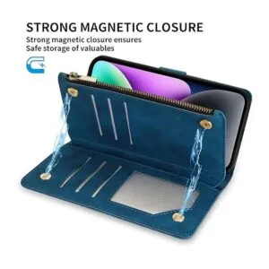 ZZXX Funda para iPhone 14 con bloqueo RFID ranura para_5