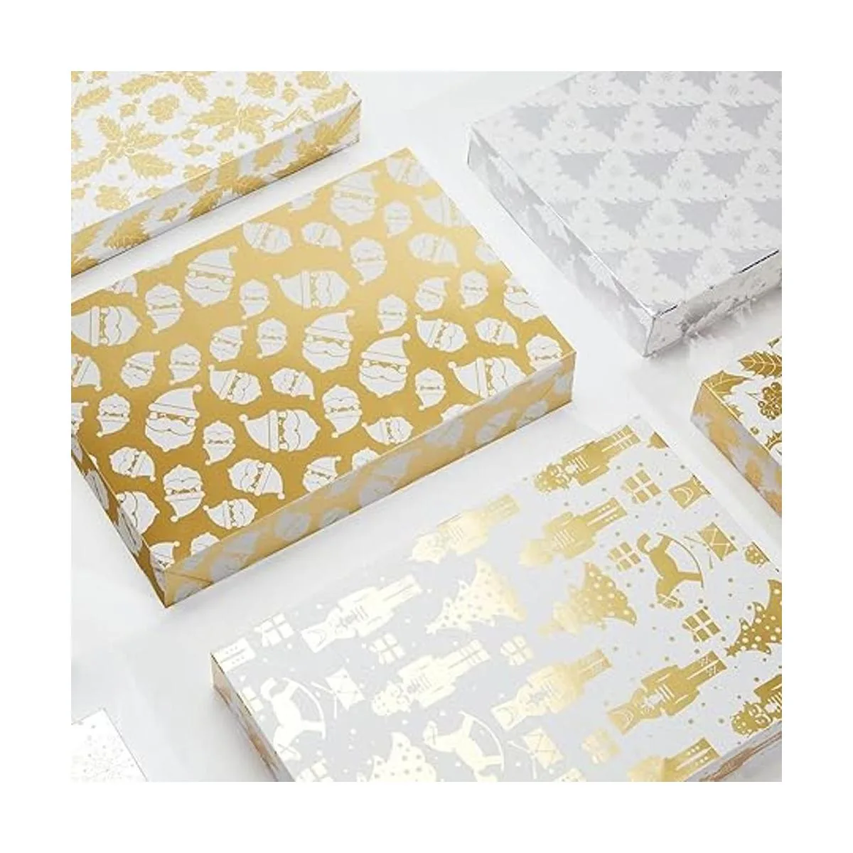 UNIQOOO 12 cajas de camisa de Navidad de color dorado_2