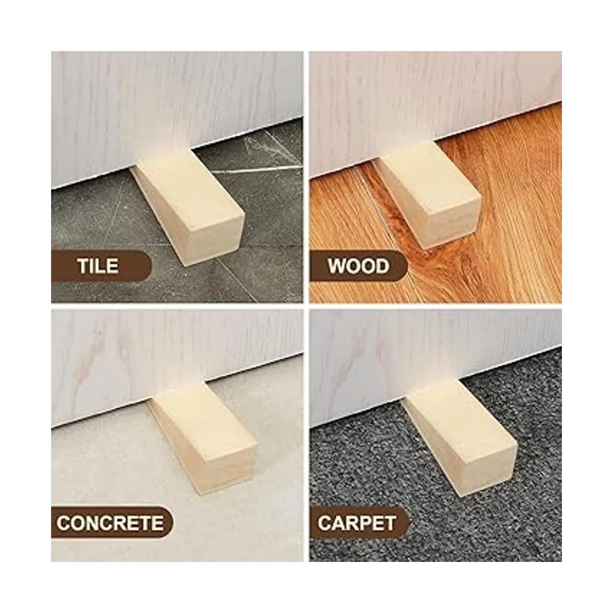 6 piezas de tope de puerta antideslizante de madera para_7