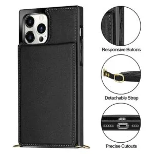 Vofolen Funda tipo cartera para iPhone 13 Pro con cordón_4