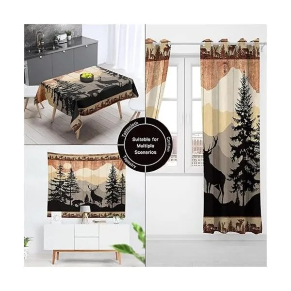 Witzest Cortinas de ducha de estilo rústico para baño_4