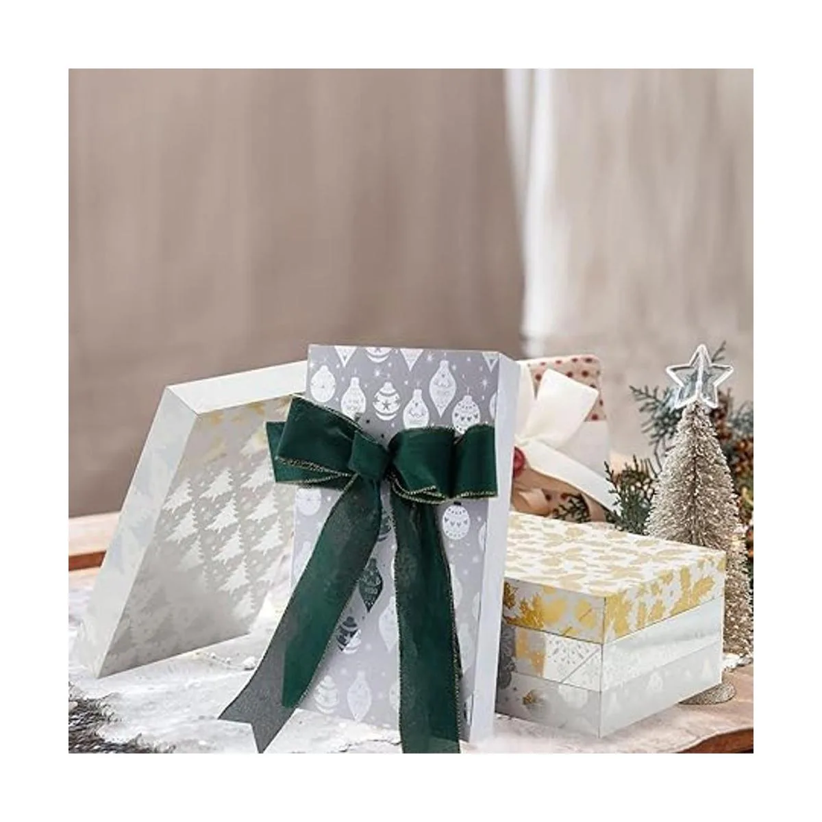 UNIQOOO 12 cajas de camisa de Navidad de color dorado_5