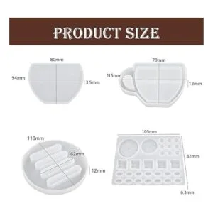 11 Pieces Set of Coffee Cup Resin Coaster Molds Shaker_2