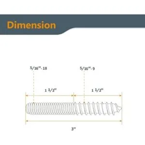 POWERTEC QHB1001 Pernos de suspensión de 51618 x 3_3