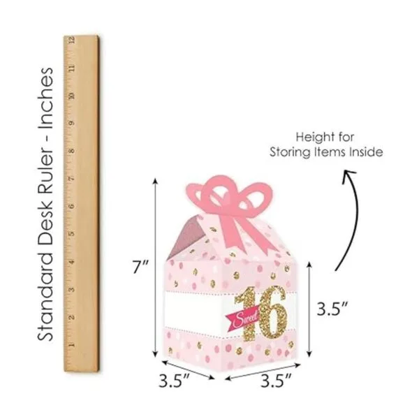 Big Dot of Happiness Sweet 16 Cajas de regalo cuadradas_6