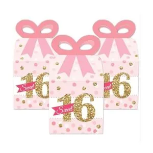 Big Dot of Happiness Sweet 16 Cajas de regalo cuadradas_2