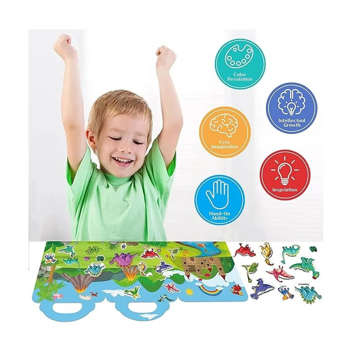 Libro de calcomanías reutilizables para niños de 2 a 4_2