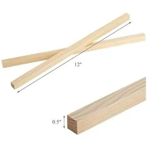 Elsjoy Paquete de 50 varillas cuadradas de madera de pino_2