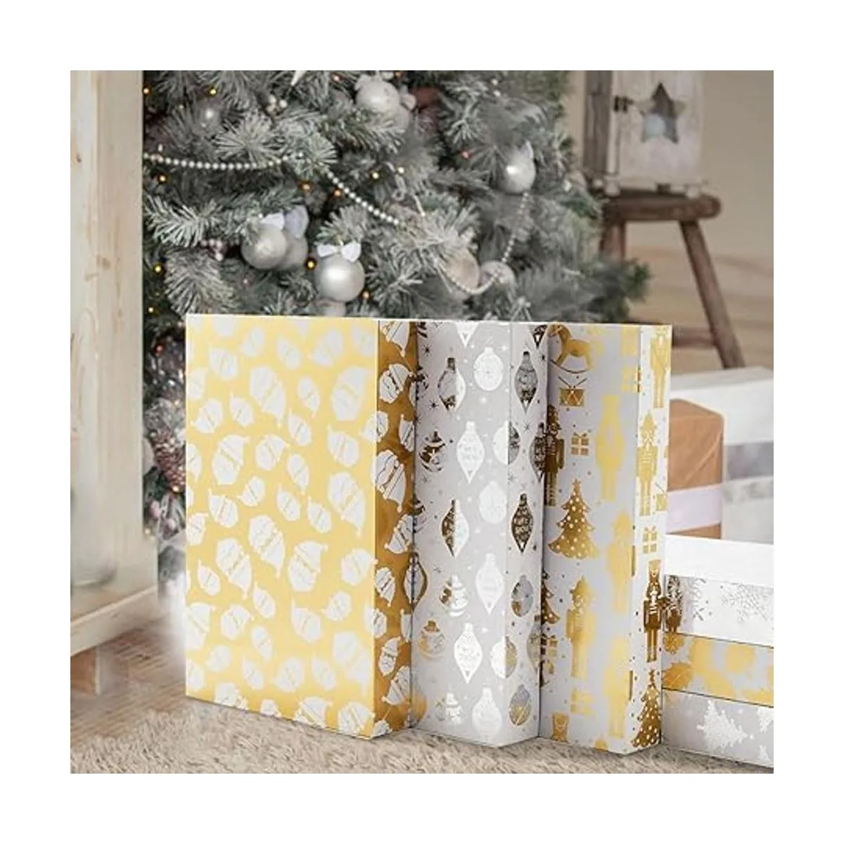 UNIQOOO 12 cajas de camisa de Navidad de color dorado_6