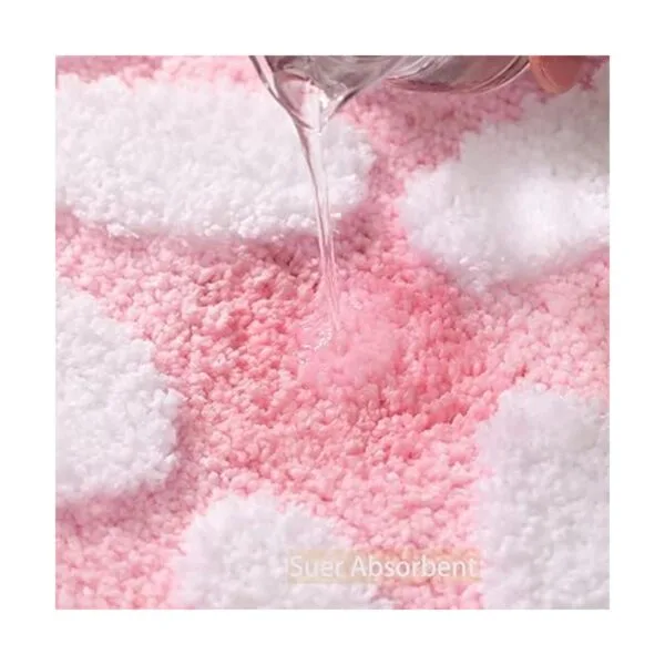 Alfombra de baño rosa con margaritas alfombra de baño_4