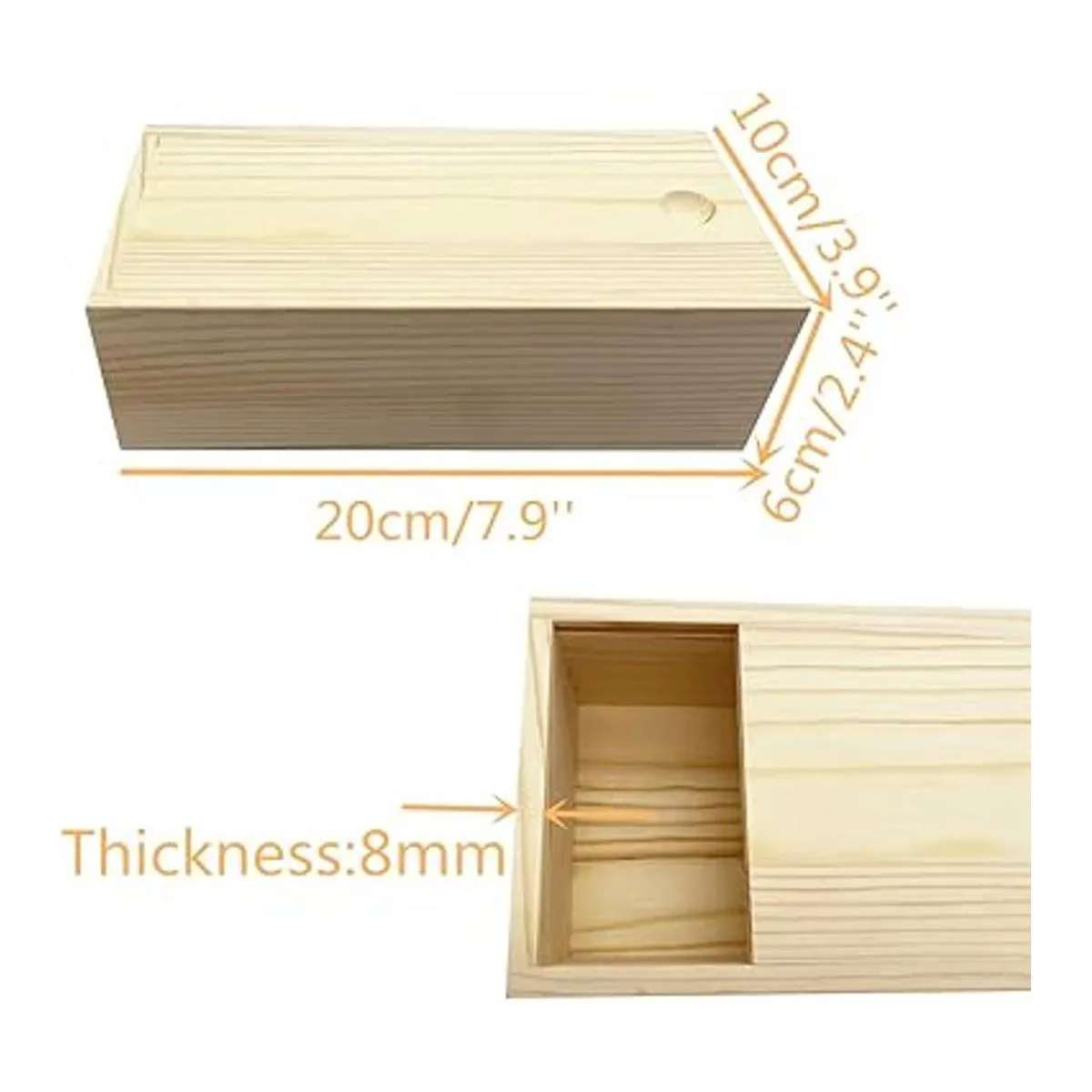 LONG TAO 2 cajas de madera sin terminar de 7.9 x 3.9 x 2.4_2