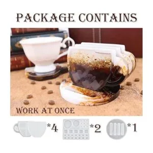11 Pieces Set of Coffee Cup Resin Coaster Molds Shaker_3