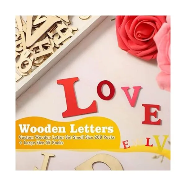 260 letras de madera de 1 pulgada y 2 pulgadas letras del_5