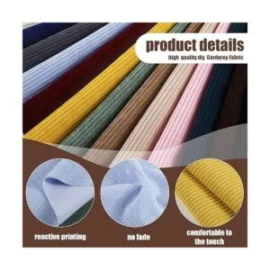 16 piezas de tela de pana Wale sólida lisa gruesa para_4