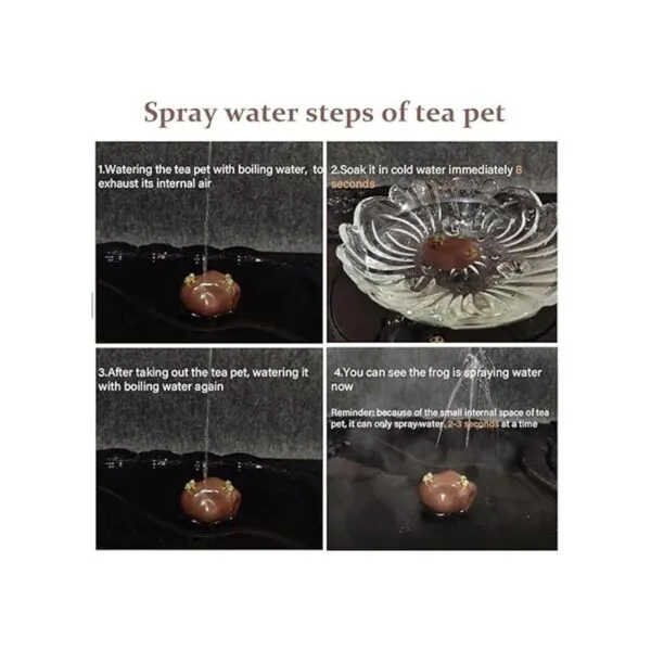 LYART Rana de té para mascotas que puede rociar agua_6