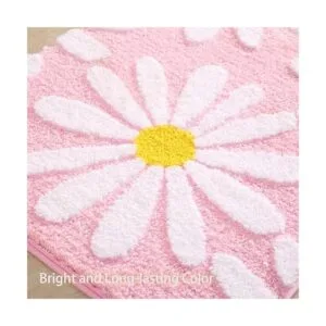 Alfombra de baño rosa con margaritas alfombra de baño_5